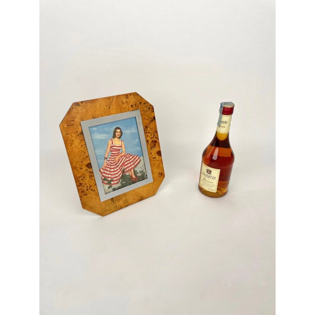 Wood Chrome & Glass Picture Frame by Felice Antonio Botta, Italy, 1970s For Sale - Image 4 of 9