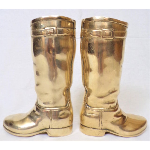 1980's Ralph Lauren Brass Riding Boot Bookends Chairish