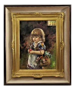 Franco Rispoli, Little Girl with Flowers Basket, Circa 1975