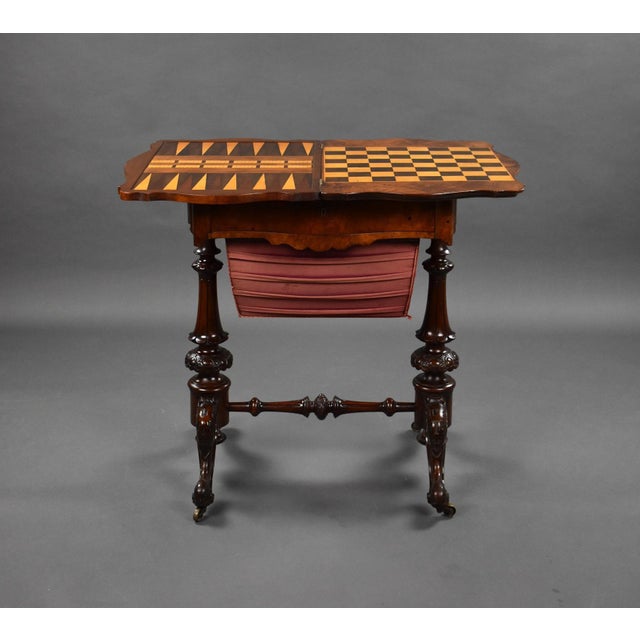 Mid 19th Century 19th Century English Victorian Burr Walnut Games Table, 1860s For Sale - Image 5 of 18