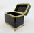 C.1930's Cenedese Murano Italian Hand-Blown Black Keepsake Lidded Box & Accent Dish With Bronze Gilded Mounts For Sale - Image 9 of 18