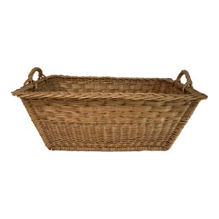 On Hold for Jelly 1950s French Wicker Market Basket For Sale