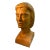 Vintage Hand Carved Wooden Figural Bust For Sale