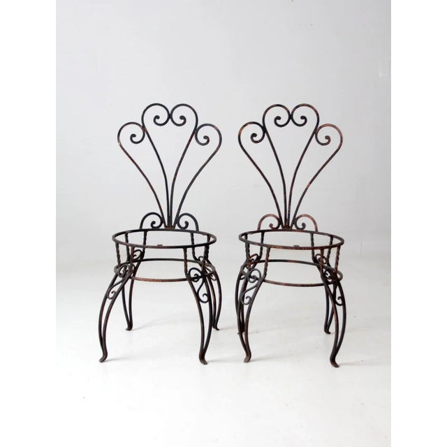 Vintage Metal Garden Chairs Pair For Sale - Image 10 of 10