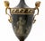 French Empire Style Painted and Gilt Metal Two Handled Urn Form Table Lamp, with Neoclassical figural scene, masque head...