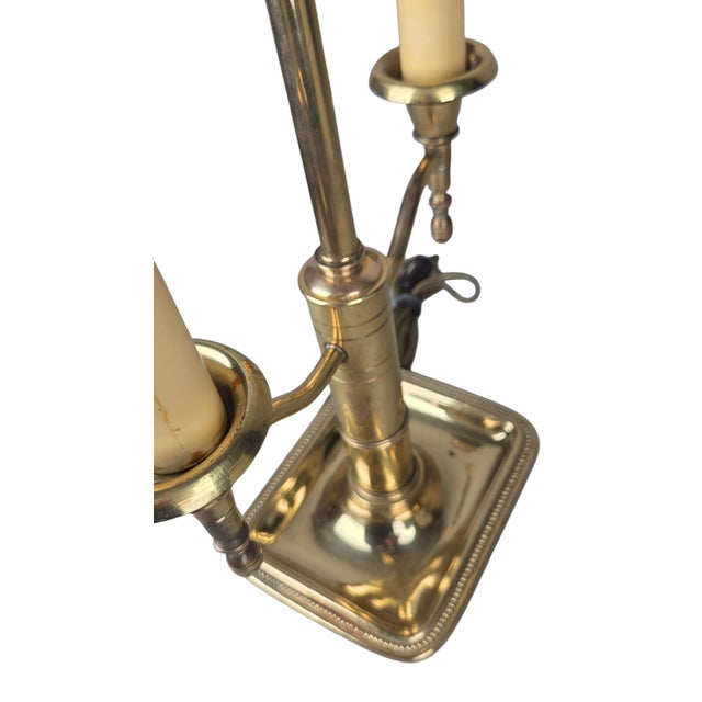 Mid 20th Century Frederick Cooper Brass Bouillotte Lamp With Black Tole Shade, Chicago For Sale - Image 9 of 11
