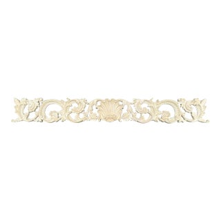 1970s Vintage 64 Inch Baroque Overdoor Wall Pediment Large Shell Scroll Frieze Header For Sale