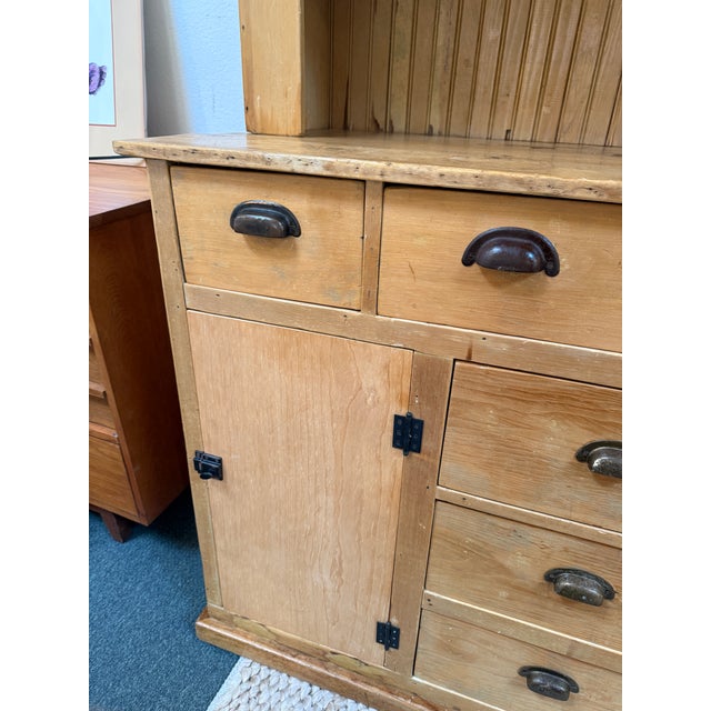 Antique Mexican Pine Wood Step Back Hutch For Sale - Image 9 of 12