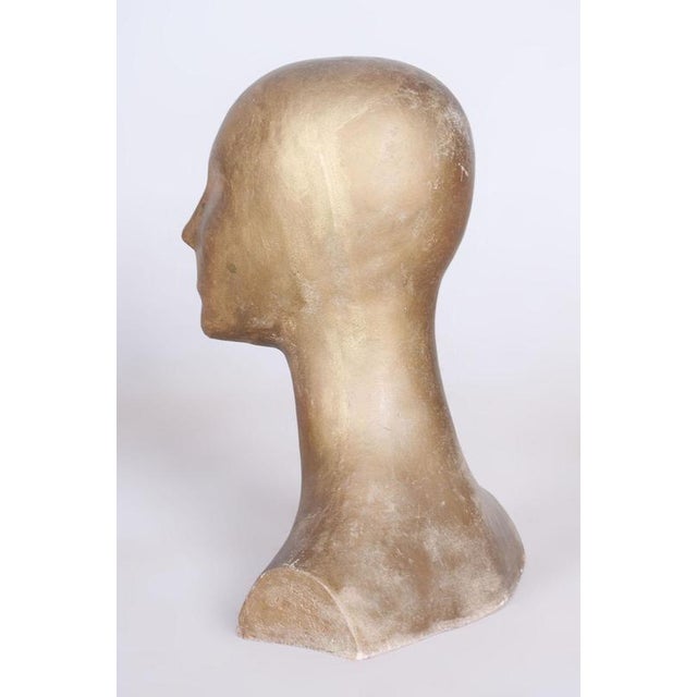 Mid-Century Modern Bust in Patinated Plaster, Czech, 1960s For Sale - Image 6 of 9