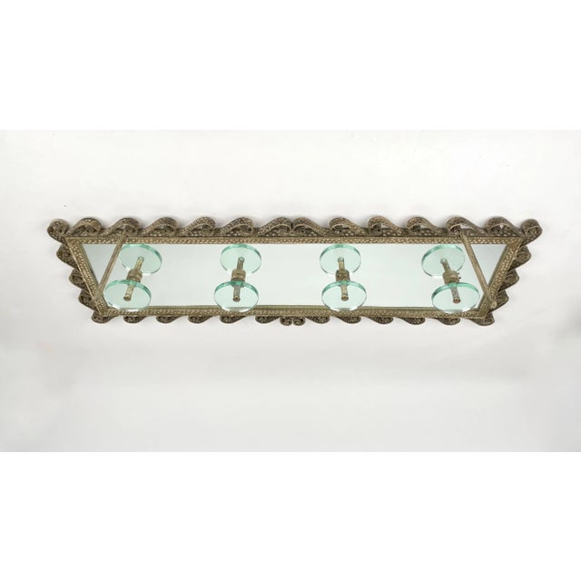Metal Iron Mirror Glass Coat Rack Stand by Pier Luigi Colli for Cristal Art, Italy, 1950s For Sale - Image 7 of 13