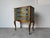Hollywood Regency 1950s Italian Hollywood Regency Giltwood & Teal Blue Three-Drawer Nightstand With Gold-Leaf Scrollwork For Sale - Image 3 of 12