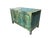 Vintage solid teak double door commode with distressed paint in shades of aqua and turquoise. A serious pop of color and...