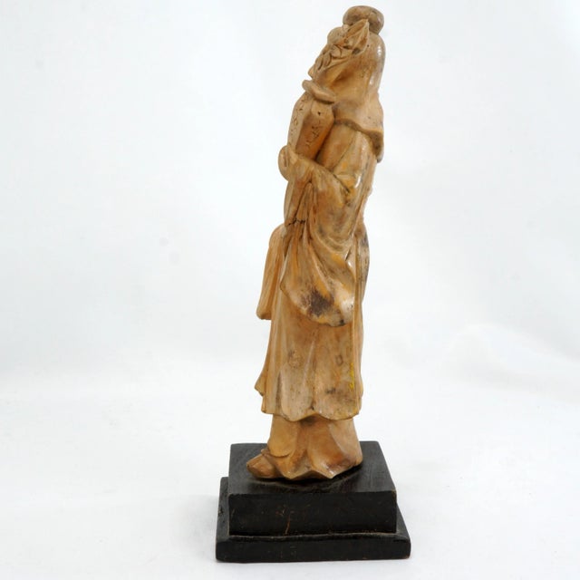 Chinese Hardwood Carving Immortal Republic Period For Sale - Image 4 of 8