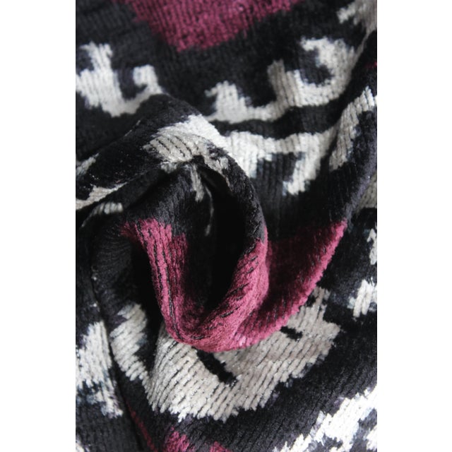 Contemporary Handmade Velvet Ikat Pillow For Sale - Image 11 of 13