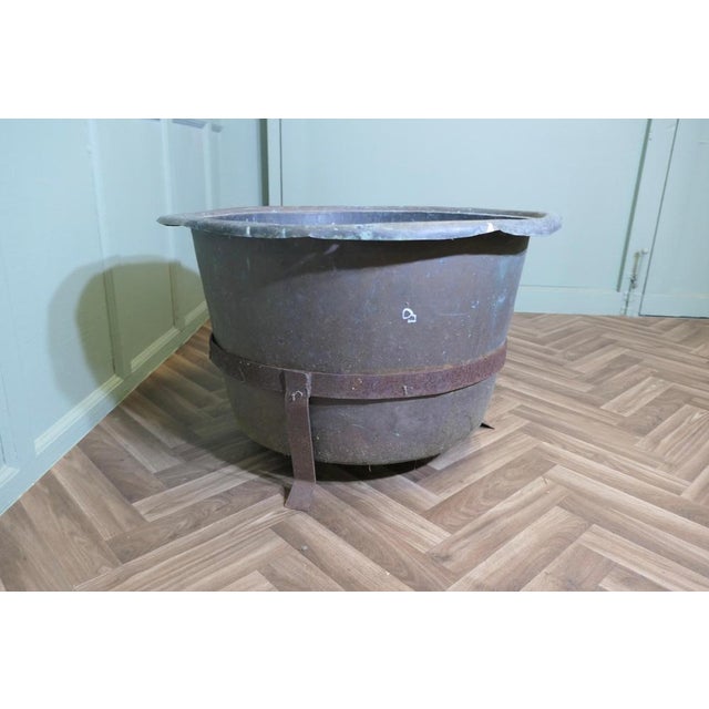 Heavy Log Bin in Copper and Wrought Iron For Sale - Image 5 of 8