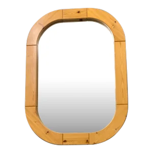 Mirror in Pine Wood by Glasmäster Markaryd, Sweden, 1960s