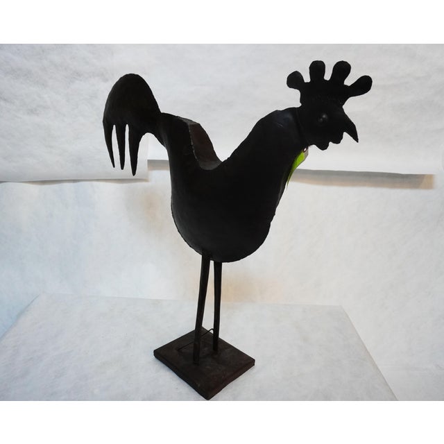 Large French Iron Rooster / Chicken Sculpture Quirky addition to a space. Can be placed outdoors under a covered patio...