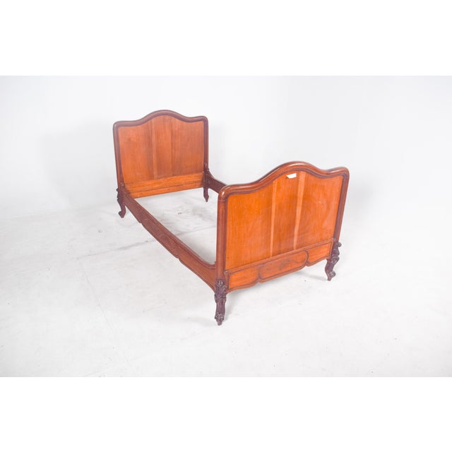 Louis XV Style Mahogany Veneered Bed, 1890 For Sale - Image 3 of 9