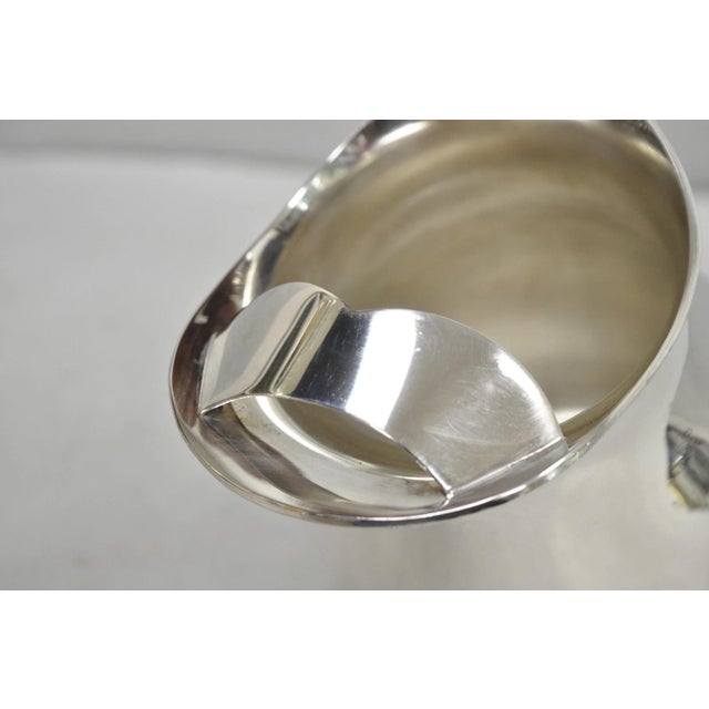 Vintage Bristol by Poole Silver Plated Bulbous Footed Ice Lip Water Pitcher For Sale In Philadelphia - Image 6 of 15