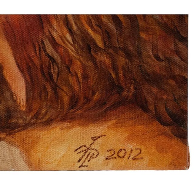 2012 Vlad Pronkin "Italian Man or Thinking of You" Surrealist Painting, Signed For Sale - Image 4 of 10