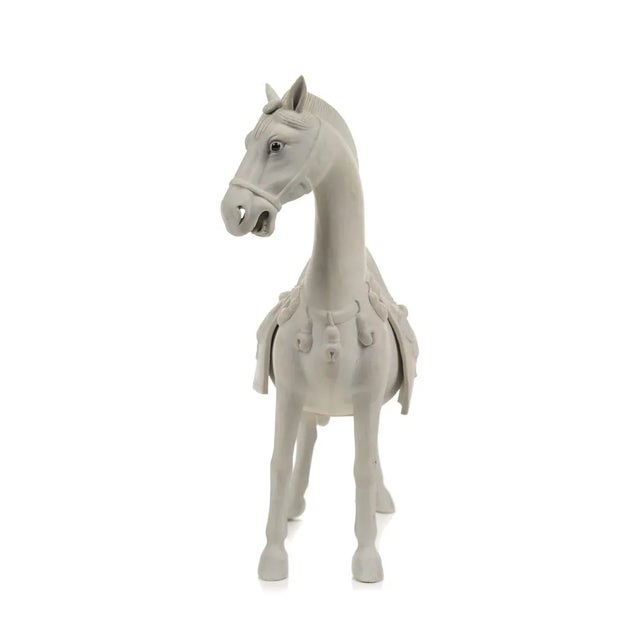Chinese Bisque Porcelain Horse Figurines - 2 For Sale In Los Angeles - Image 6 of 9