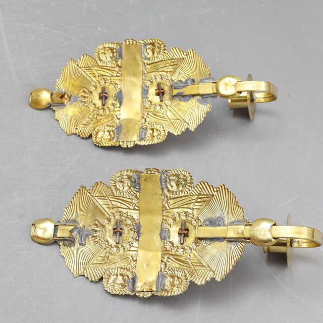 Early 20th Century Swedish Brass Wall Sconces - a Pair For Sale - Image 4 of 5