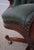 Carved Mahogany Frame Green Leather Office Desk Chair For Sale - Image 14 of 18