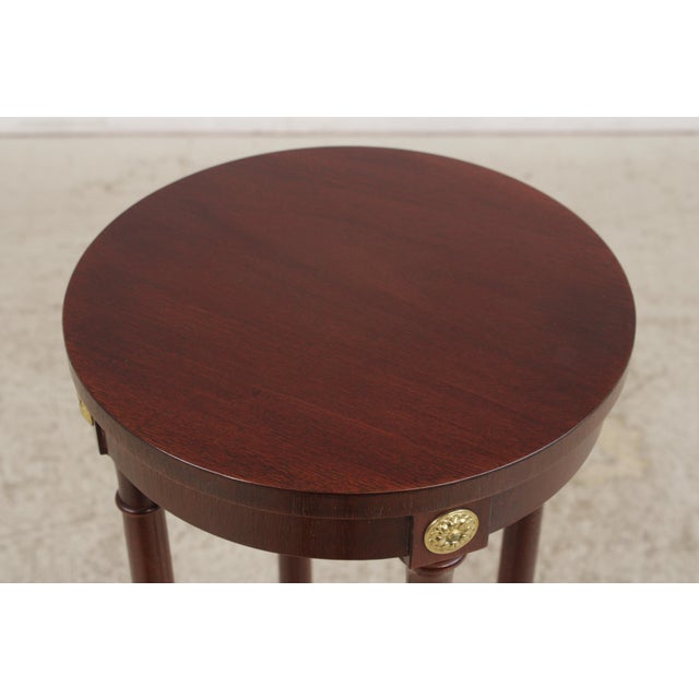 Traditional Baker Mahogany Round Plant Lamp Stand For Sale - Image 3 of 13