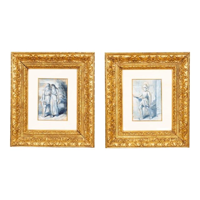 Two Framed Gouaches By Dewitt McClellan Lockman - a Pair For Sale