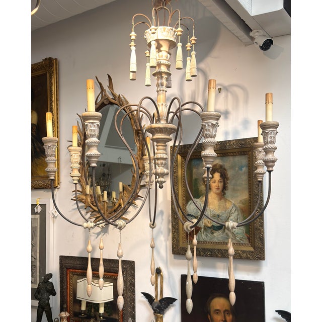 Gustavian (Swedish) Swedish Country Gustavian Style Currey & Co Hannah Chandelier For Sale - Image 3 of 6