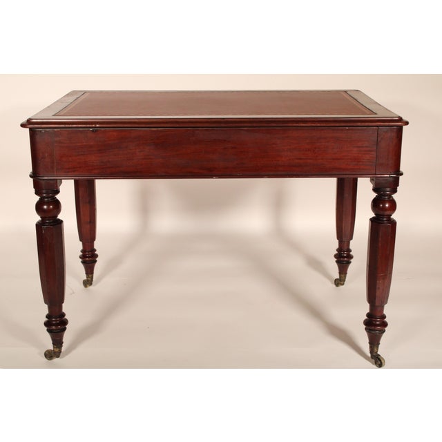 William IV Mahogany Writing Table With a Tooled Leather Top For Sale In Los Angeles - Image 6 of 13