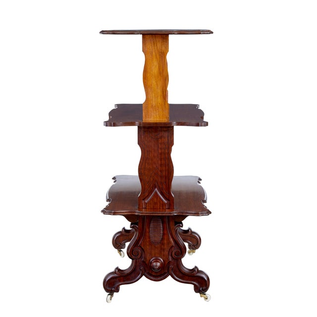 Brown Antique Victorian Walnut Metamorphic Dumb Waiter, 1880 For Sale - Image 8 of 10