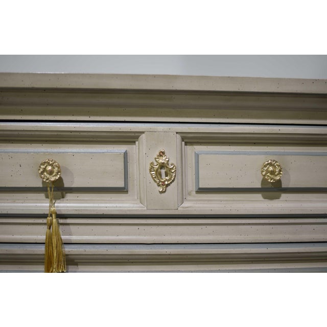 Antique White Mid Century French Louis Style Dresser by Dixie For Sale - Image 8 of 15