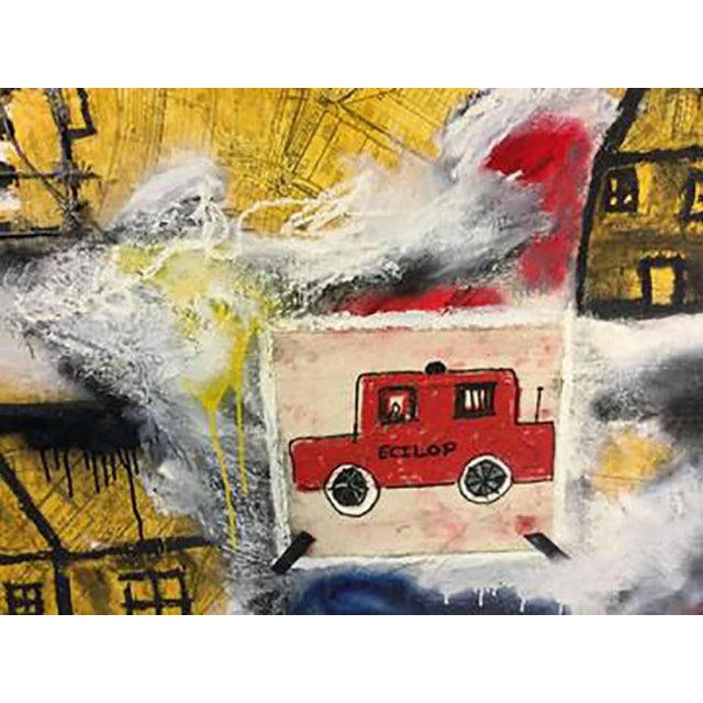 1980s Modernistic Painting in the Manner of Jean-michel Basquiat, Circa 1980 For Sale - Image 5 of 12
