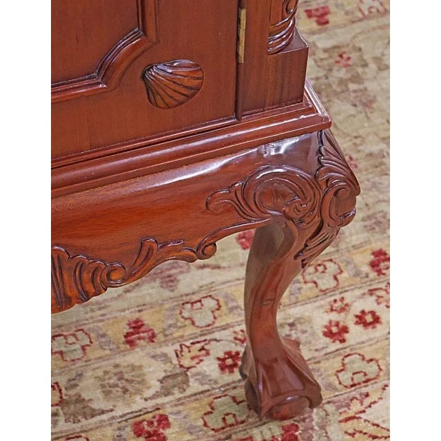 Mahogany Chippendale Style China Cabinet Bookcase Breakfront For Sale - Image 10 of 11