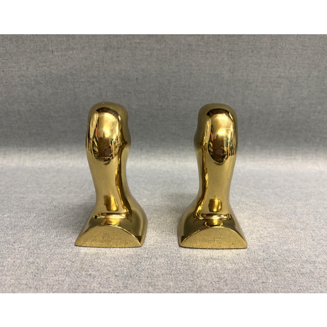 Late 20th Century Brass Duck Bookends From Virginia Metalcrafters - A Pair For Sale - Image 5 of 11