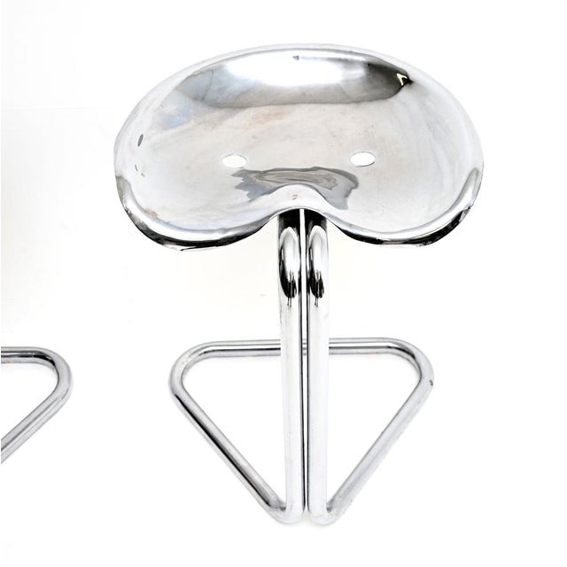 Silver Vintage Tractor Stools by Rodney Kinsman for OMK, 1960s, Set of 2 For Sale - Image 8 of 13