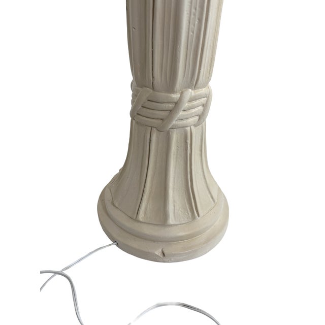 1980s Palm Beach Hollywood Regency Plaster Floor Lamp With Palm Leaf Motif For Sale - Image 11 of 12