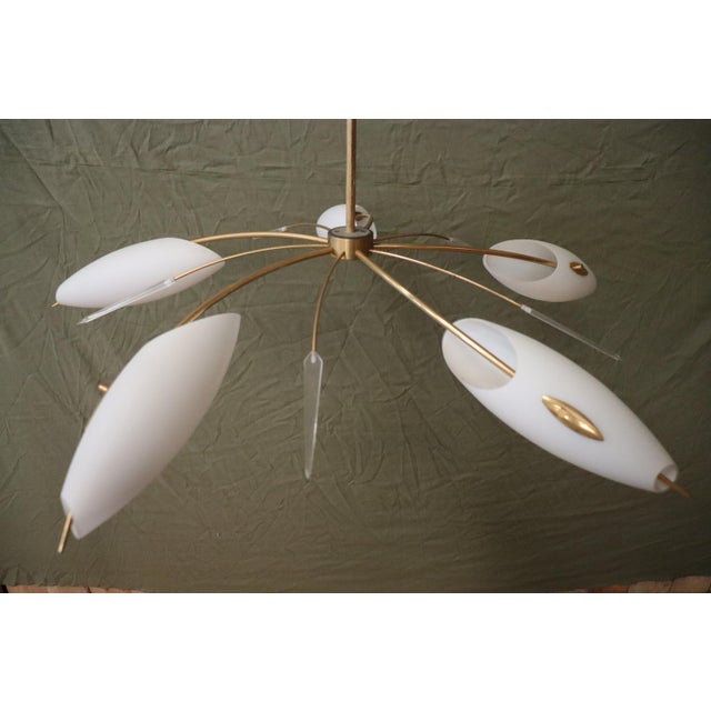 Metal Chandelier in the style of Lunel, 1960s For Sale - Image 7 of 12
