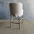 Kate Slip Covered Counter Stool -Ticking 100% Linen With Raw Brass Foot Rail For Sale In Los Angeles - Image 6 of 11