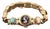 1950s 14k Yellow Gold Slide Charm Omega Gemstone Bracelet Watch For Sale