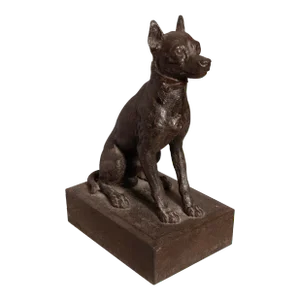 Cast Iron Figure of a Seated Dog