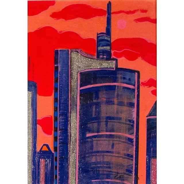 Carlo Massimo FRANCHI Milan Flies High mixed media on opal acrylic glass hand signed lower right 53 x 36 cm This piece is...