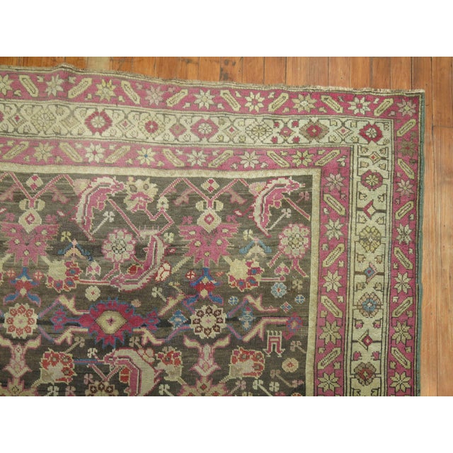 Early 20th Century Brown Field Lavender Accent 20th Century Karabagh Rug For Sale - Image 5 of 6