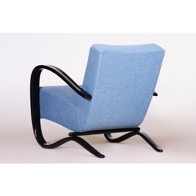 Czech Art Deco Beech Armchair attributed to J. Halabala for Up Zavody, 1930s For Sale - Image 6 of 10