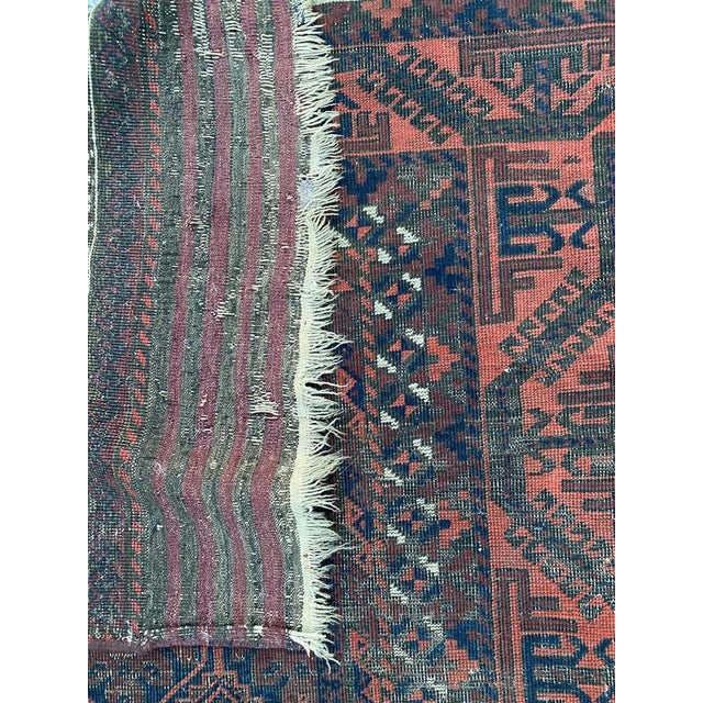 Antique Distressed Baluch Afghan Rug, 1890s For Sale - Image 17 of 18