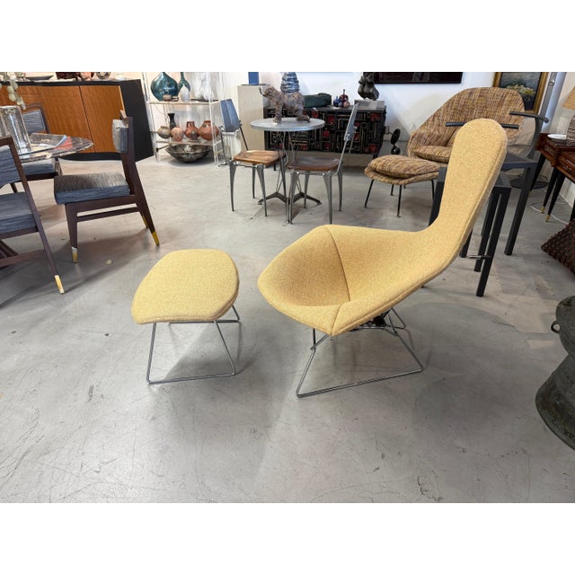 A wonderful Harry Bertoia for Knoll Bird chair and ottoman that we had completely redone. The covers have been replaced....