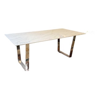 Modern Italian Faux Marble Dining Table For Sale