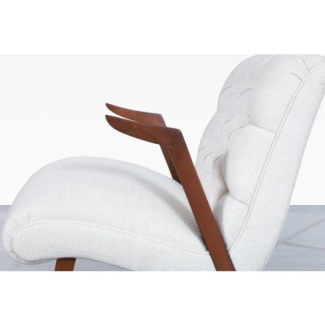 Mid-Century Modern Walnut Lounge Chairs With Floating Armrests, 1950s For Sale - Image 10 of 12
