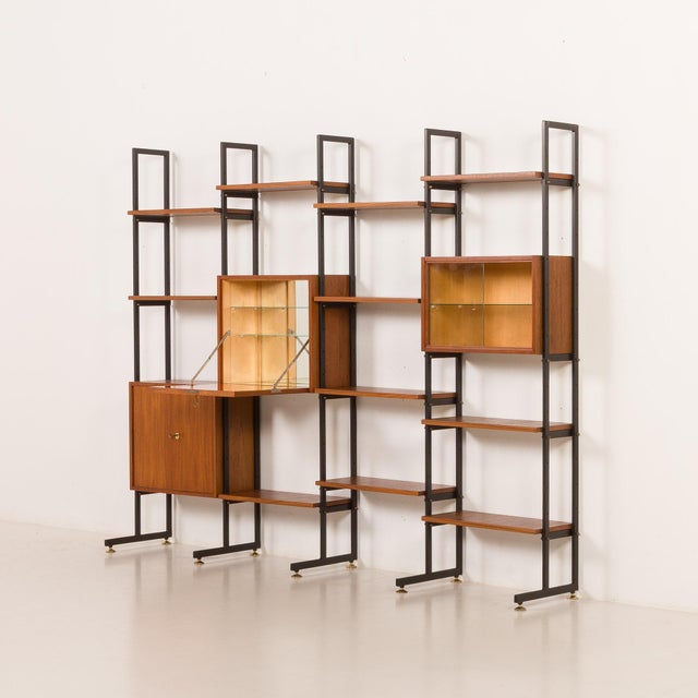 Italian Free Standing Wall Unit in Teak, 1960s For Sale - Image 6 of 18